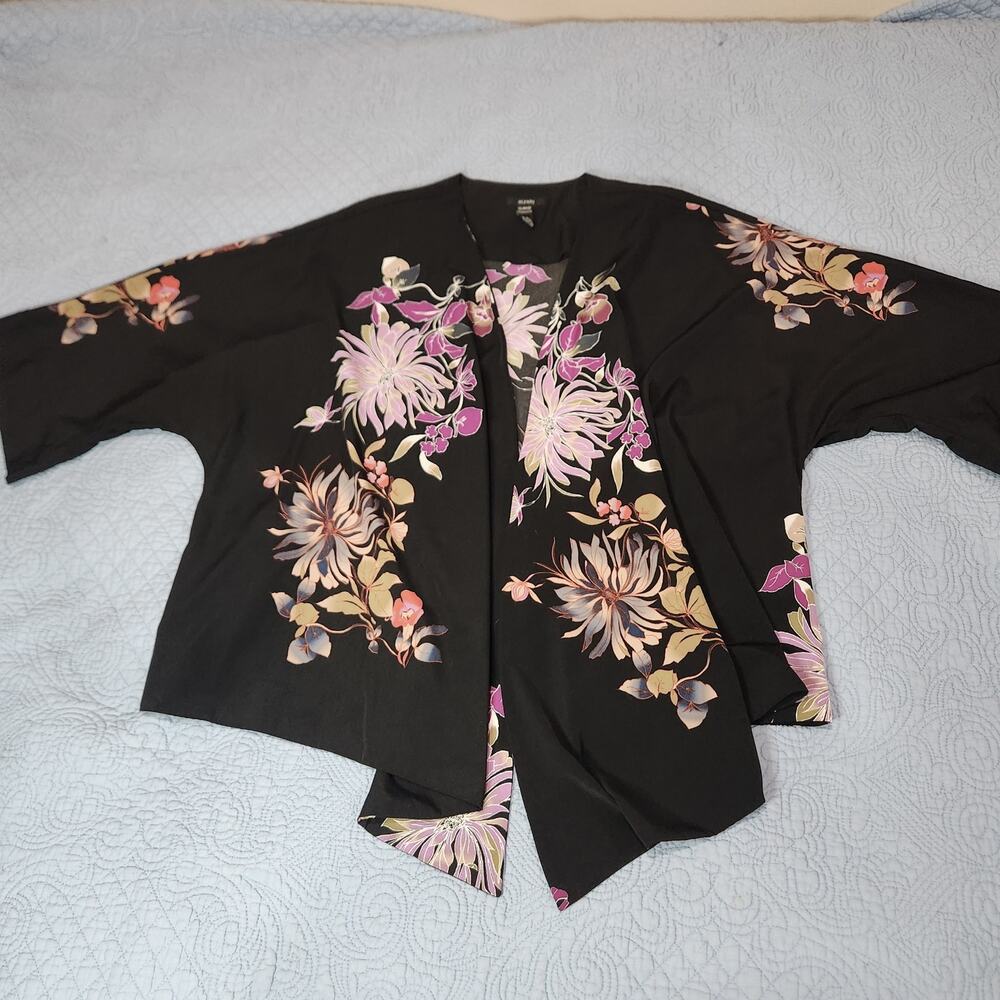 Alfani XL Kimono Style Loose Jacket Floral Chrysanthemum